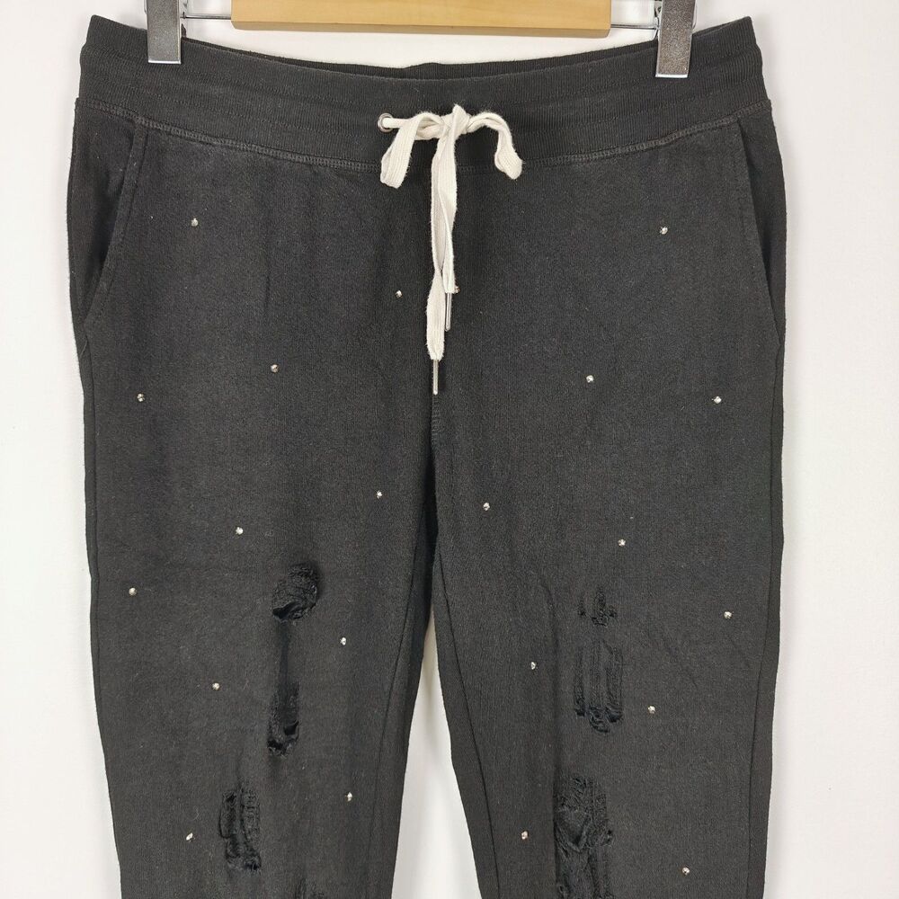 n:PHILANTHROPY Derby Jogger Rhinestone Distressed Women’s Sweatpants Sz S Grunge - Picture 2 of 9